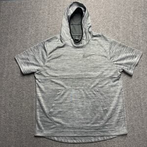 Nike Dri-Fit Short Sleeve Spotlight Basketball Hoodie Mens 2XL XXL Gray Pocket